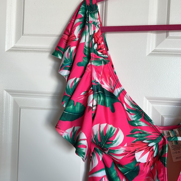 Pink Ruffle Sleeve Bathing Suit - Picture 5 of 5